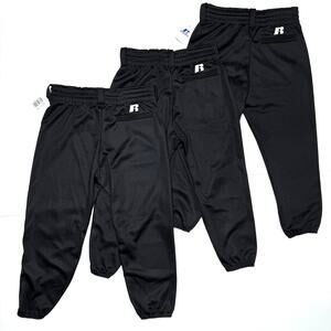 3 Pair Russell Baseball Softball Knickers Cropped Pants Youth M Medium Black Lot